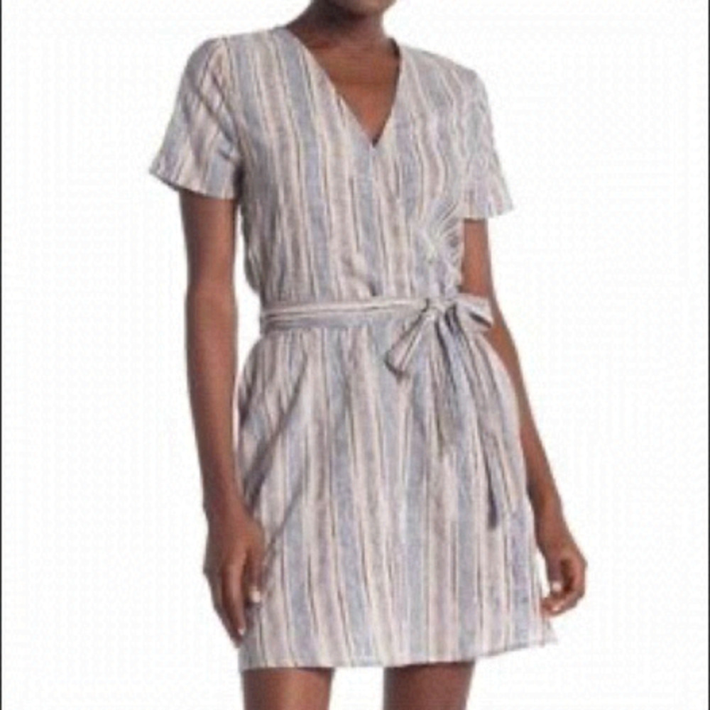 SUSINA Dress in grey, pink, black stripes‎ / Sz M